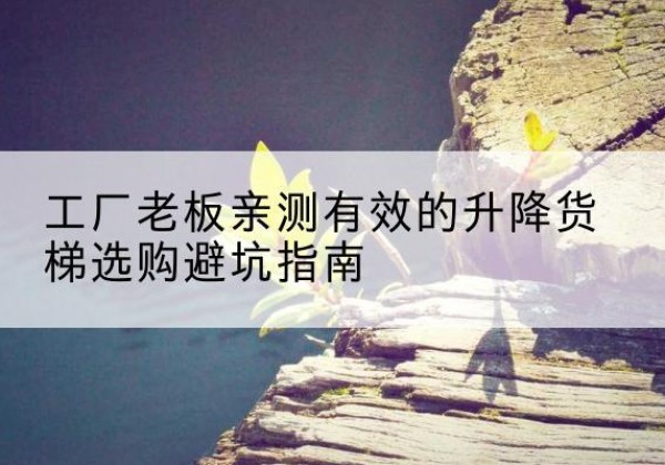 鼓楼升降货梯怎么选-工厂老板亲测有效的升降货梯选购避坑指南